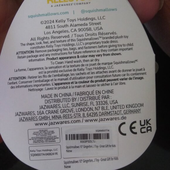 squishmallow Peterson gingerbread man Kelly toys Christmas theme has tag - Picture 15 of 15